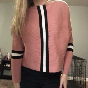 Pink/mauve striped sweater